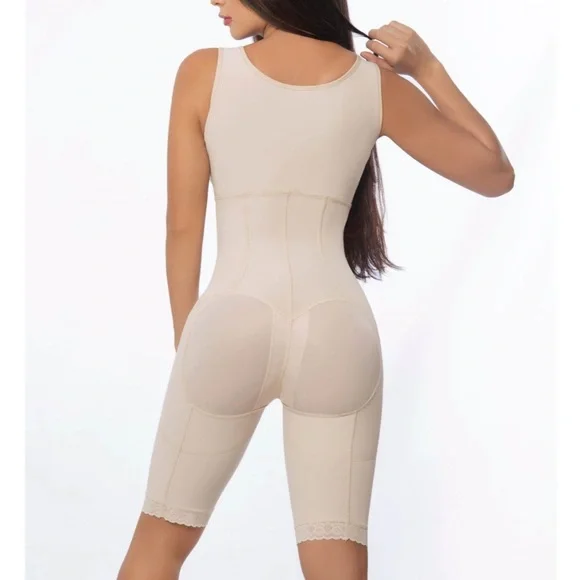 NWT Contour Fajas Full Body Knee Length Zipper Faja With DDD/F Bra